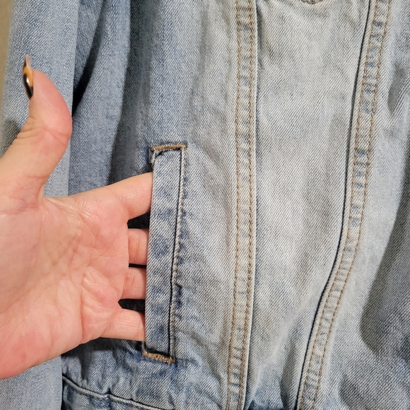 Market & Spruce Removable Hoodie Denim Jean Jacket Size XL Women's - Picture 6 of 13